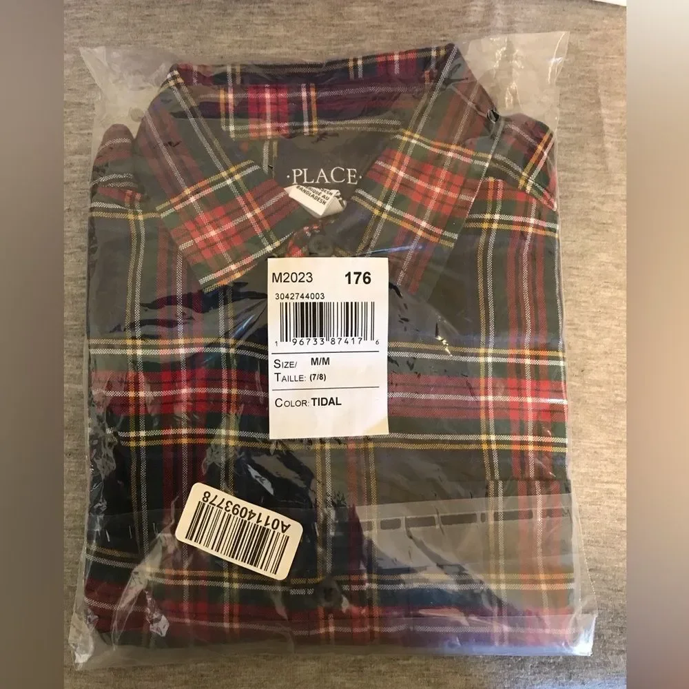 NWT - Children’s Place Boys Button Down Plaid Shirt